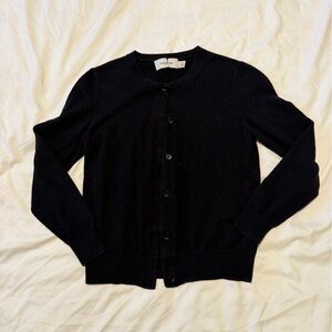 Coach Black Crewneck Button Cardigan Sweater